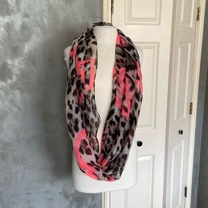 Leopard sheer infinity scarf